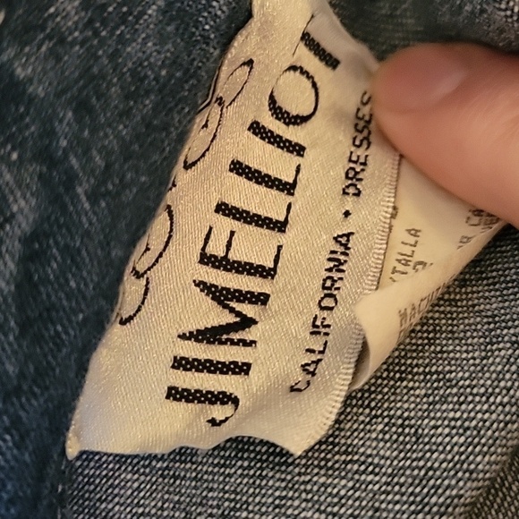 Vtg JIM ELLIOT Western Denim Chambray Sleeveless Button Down Midi Dress - Picture 12 of 14